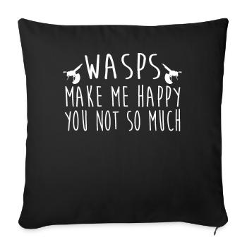 Les guêpes me rendent heureux - Housse de coussin décorative 45 x 45 cm - noir - Devant