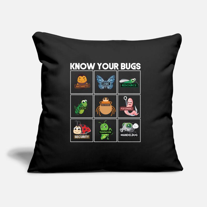 Connaissez votre codage de programmeur de bogues Housse de coussin décorative 45 x 45 cm