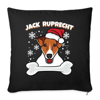 Weihnachten Jack Russel Jack Ruprecht Hunde - Sofakissenbezug 45 x 45 cm - Schwarz - Vorne