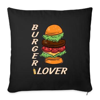 Burger lover - Sofa pillowcase 17,3'' x 17,3'' (45 x 45 cm) - black - Front