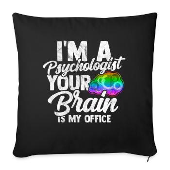 Psychologist therapist brain psyche Freud - Sofa pillowcase 17,3'' x 17,3'' (45 x 45 cm) - black - Front