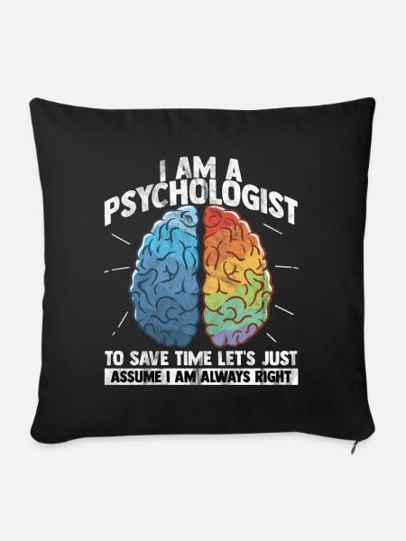 Psychologe - Sofakissenbezug 45 x 45 cm - Schwarz
