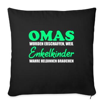 Oma Heldin für Enkelkinder - Sofakissenbezug 45 x 45 cm - Schwarz - Vorne