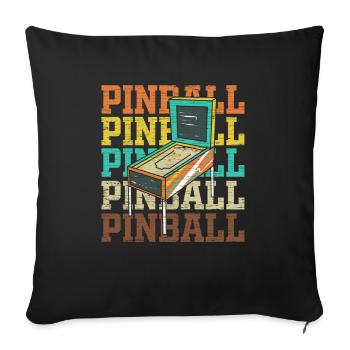 Pinball Retro Vintage Style Flipperautomat Arcade - Sofakissenbezug 45 x 45 cm - Schwarz - Vorne