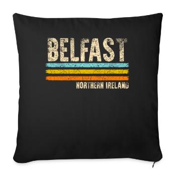 Belfast Northern Ireland - Sofa pillowcase 17,3'' x 17,3'' (45 x 45 cm) - black - Front