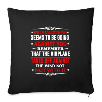 Piloten Spruch Flugzeug Jet Pilot - Sofakissenbezug 45 x 45 cm - Schwarz - Vorne