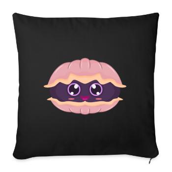 Oyster clam - Sofa pillowcase 17,3'' x 17,3'' (45 x 45 cm) - black - Front