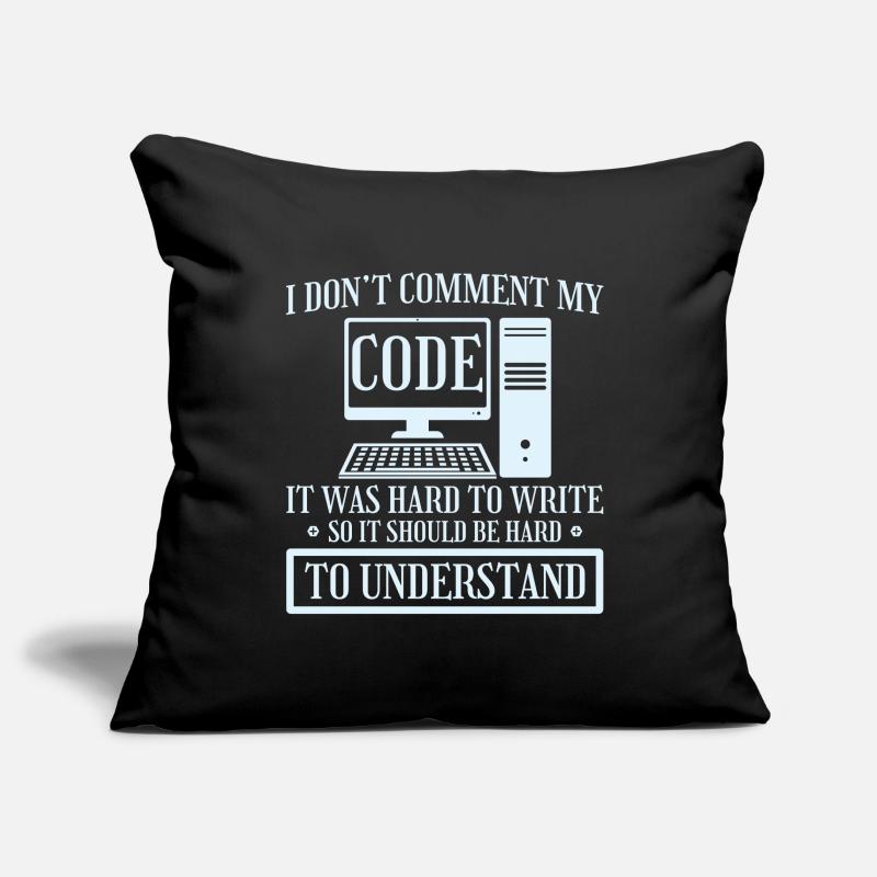 Je ne commente pas le codage du programmeur de code Housse de coussin décorative 45 x 45 cm
