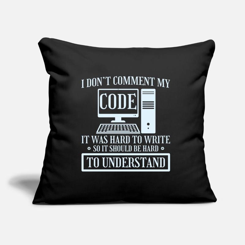 Je ne commente pas le codage du programmeur de code Housse de coussin décorative 45 x 45 cm
