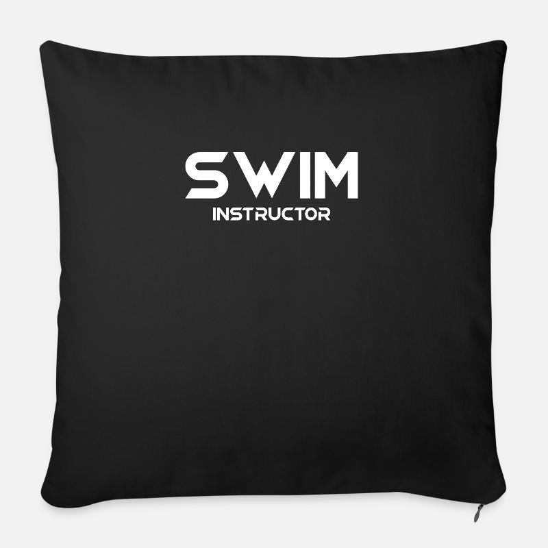 Schwimmlehrer Lernen Schwimmen Trainer - Sofakissenbezug 45 x 45 cm - Schwarz