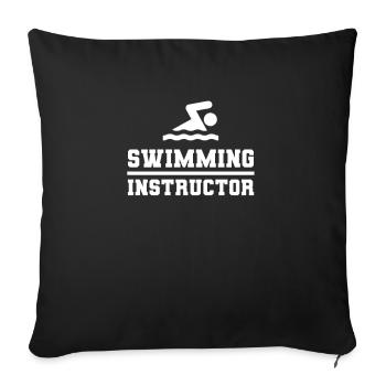 Swimming Instructor Swimming Learning Trainer - Sofa pillowcase 17,3'' x 17,3'' (45 x 45 cm) - black - Front