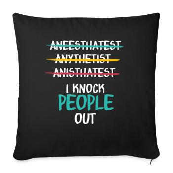 anesthésiste - Housse de coussin décorative 45 x 45 cm - noir - Devant