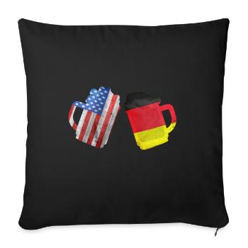 USA Germany Friendship - Sofa pillowcase 17,3'' x 17,3'' (45 x 45 cm) - black - Front