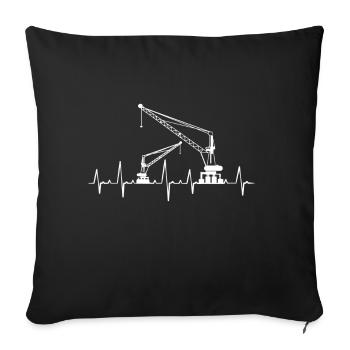 Kran Kräne Kranführer Baustelle Bagger Geschenk - Sofakissenbezug 45 x 45 cm - Schwarz - Vorne