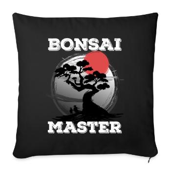 Bonsai Maître miniature plantes arbres japonais - Housse de coussin décorative 45 x 45 cm - noir - Devant