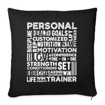 Personal Trainer Proud Personal Trainer - Sofa pillowcase 17,3'' x 17,3'' (45 x 45 cm) - black - Front