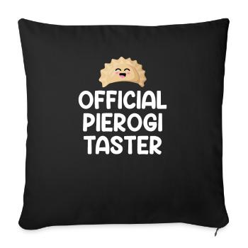 offizieller Pierogi-Schnupper, polnischer Pierogi - Sofakissenbezug 45 x 45 cm - Schwarz - Vorne