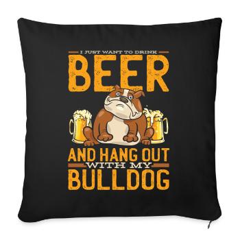 Bulldog Tight Bulldog Bulldogs - Housse de coussin décorative 45 x 45 cm - noir - Devant