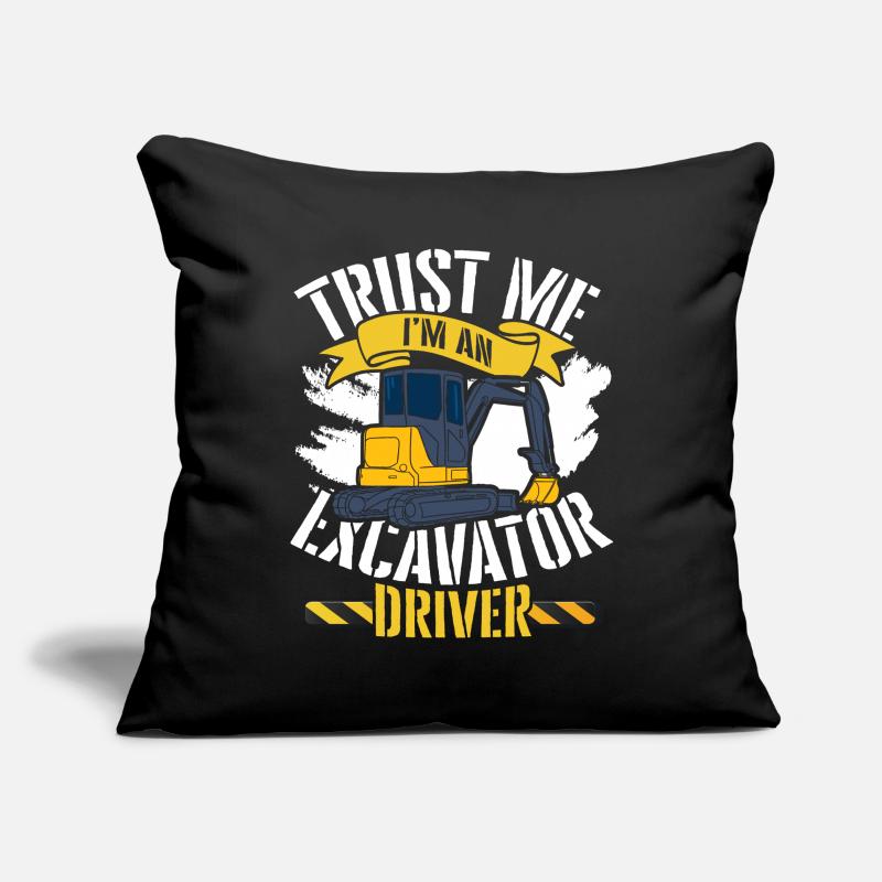Excavator civil engineering construction work road construction dredging Sofa pillowcase 17,3'' x 17,3'' (45 x 45 cm)