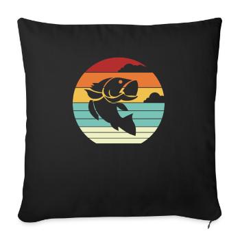 Pêcheurs À La Cuillère Pêcheurs En Haute Mer - Housse de coussin décorative 45 x 45 cm - noir - Devant