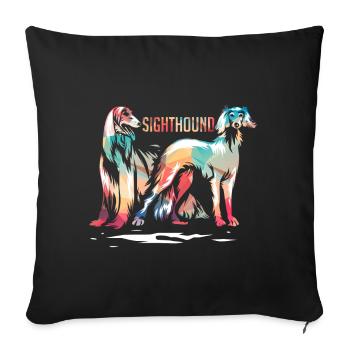 Greyhound - Sofa pillowcase 17,3'' x 17,3'' (45 x 45 cm) - black - Front