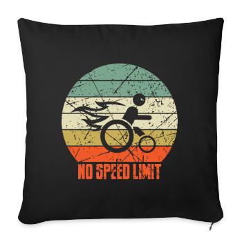 Lustiger Rollstuhl Spruch - Sofakissenbezug 45 x 45 cm - Schwarz - Vorne