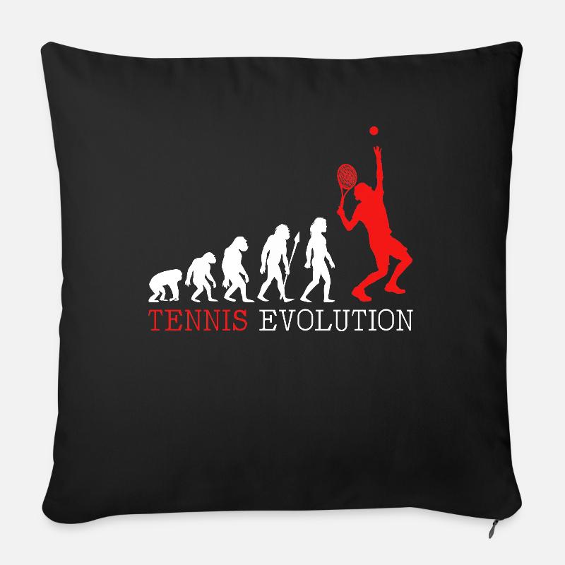 Tennisspieler Evolution Tennis Geschenk Tennisfan - Sofakissenbezug 45 x 45 cm - Schwarz