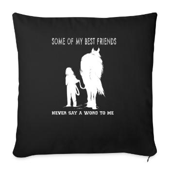 Horse friendship for horse and rider - Sofa pillowcase 17,3'' x 17,3'' (45 x 45 cm) - black - Front