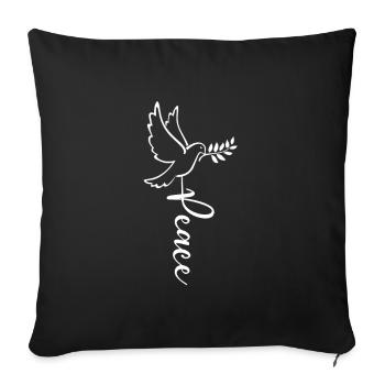 Peace Bird Peace Olive Branch Peace - Sofa pillowcase 17,3'' x 17,3'' (45 x 45 cm) - black - Front