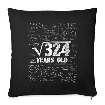 Idée cadeau 18ème anniversaire étudiant en mathématiques - Housse de coussin décorative 45 x 45 cm - noir - Devant