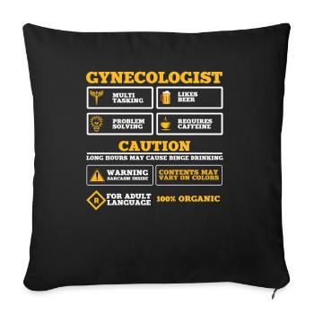 gynaecologist - Sofa pillowcase 17,3'' x 17,3'' (45 x 45 cm) - black - Front