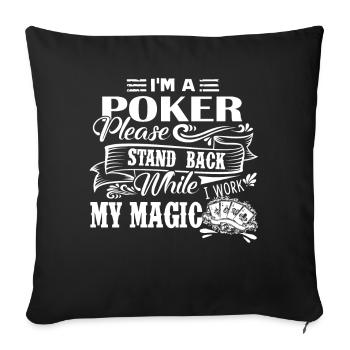 Poker Je suis un poker - Housse de coussin décorative 45 x 45 cm - noir - Devant