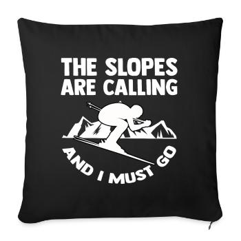 Ski Mountain Alps Avalanche Ski Holiday Snowboard Ski Slope - Sofa pillowcase 17,3'' x 17,3'' (45 x 45 cm) - black - Front
