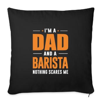 Barista Vater Coffee Shop Kaffee heißes Koffein - Sofakissenbezug 45 x 45 cm - Schwarz - Vorne