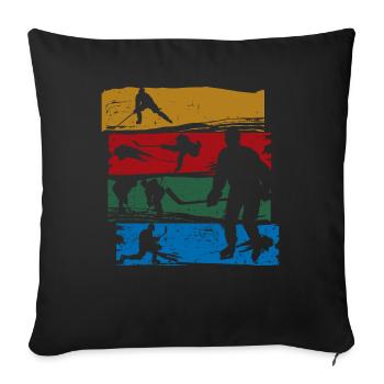 Vintage Retro Ice Hockey Team Team Fan Shirt - Sofa pillowcase 17,3'' x 17,3'' (45 x 45 cm) - black - Front