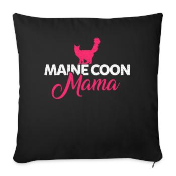 Maine Coon Cats Mom Mothers Day Gift - Sofa pillowcase 17,3'' x 17,3'' (45 x 45 cm) - black - Front