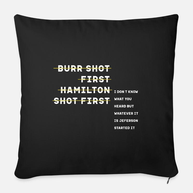 Grat Schuss zuerst Alexander Hamilton lustig - Sofakissenbezug 45 x 45 cm - Schwarz