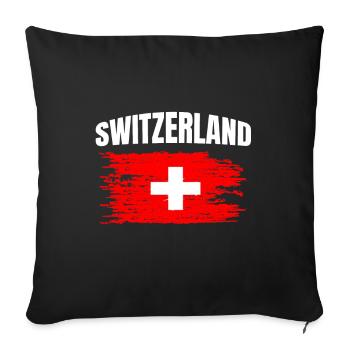 Switzerland - Sofa pillowcase 17,3'' x 17,3'' (45 x 45 cm) - black - Front