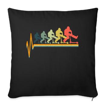 Scooter stunt retro scooter gift kids - Sofa pillowcase 17,3'' x 17,3'' (45 x 45 cm) - black - Front