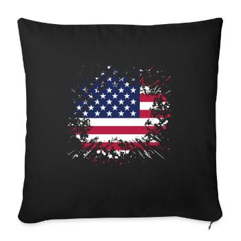 America great again - USA Amerika US - Sofakissenbezug 45 x 45 cm - Schwarz - Vorne