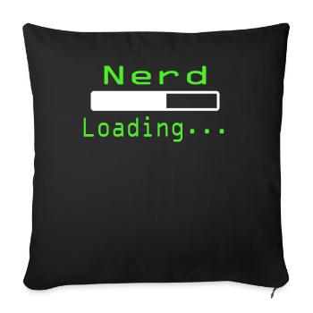 T-shirt ringard nerd - Housse de coussin décorative 45 x 45 cm - noir - Devant