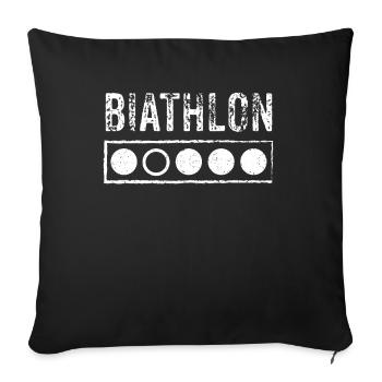 Biathlon Zielscheibe Biathlet - Sofakissenbezug 45 x 45 cm - Schwarz - Vorne