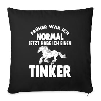 Tinker Reiterin Pferd Reitsport Reitverein Geschen - Sofakissenbezug 45 x 45 cm - Schwarz - Vorne