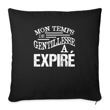 Cadeau bonté - Mon temps de gentillesse - Housse de coussin décorative 45 x 45 cm - noir - Devant