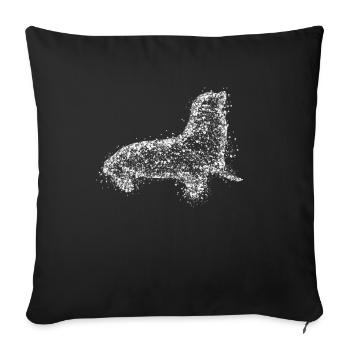 Seal - drop seals graphic - Sofa pillowcase 17,3'' x 17,3'' (45 x 45 cm) - black - Front