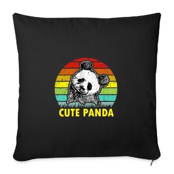 Cute panda retro china bear giant panda bear - Sofa pillowcase 17,3'' x 17,3'' (45 x 45 cm) - black - Front