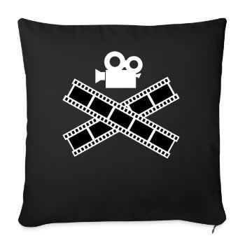 Cadeau de caméra de cinéma de réalisateur de passe-temps - Housse de coussin décorative 45 x 45 cm - noir - Devant