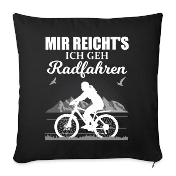 Radfahrerin Rad Fahren Lustiger Spruch Geschenk - Sofakissenbezug 45 x 45 cm - Schwarz - Vorne
