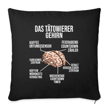 Tätowierer Gehirn Tattoo Studio tätowiert Geschenk - Sofakissenbezug 45 x 45 cm - Schwarz - Vorne