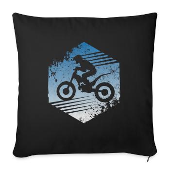 Trial bike - Sofa pillowcase 17,3'' x 17,3'' (45 x 45 cm) - black - Front